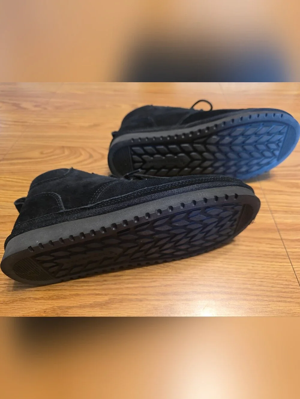 UGS Black Suede Lace-Up Ankle Boots for Women